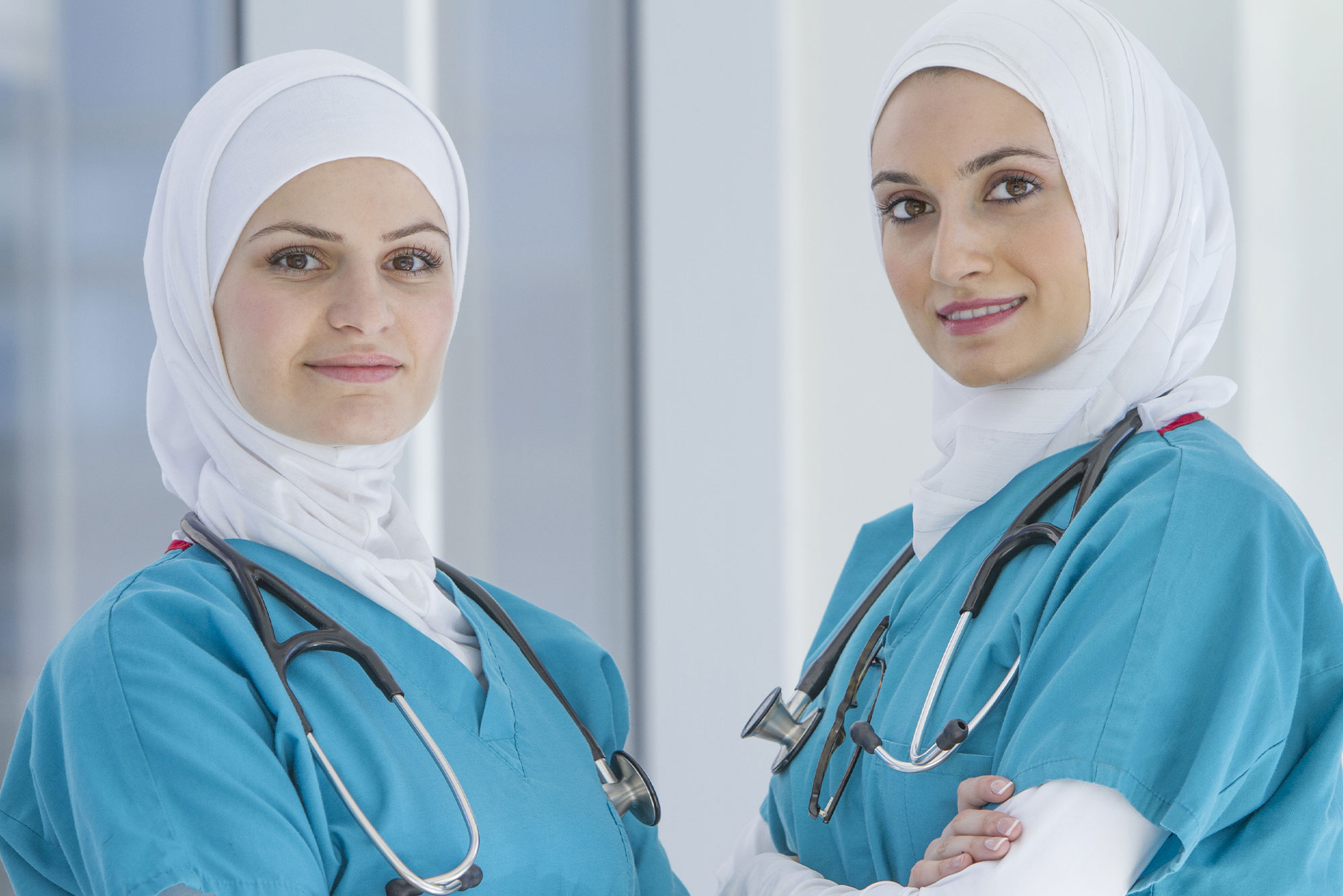 Two Muslim health workers